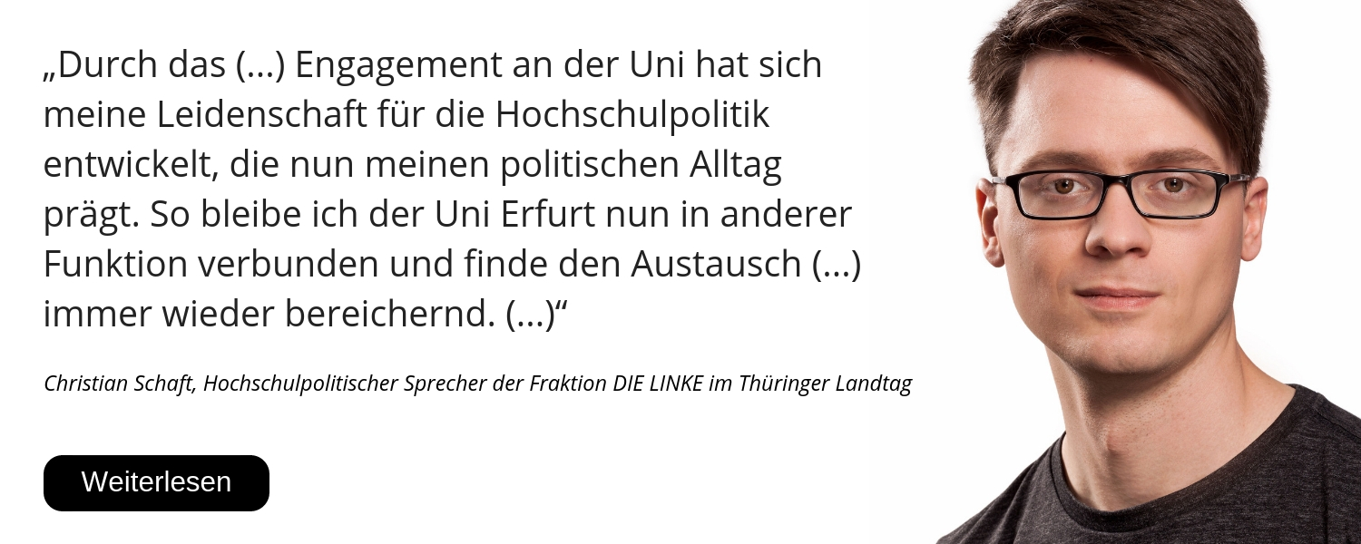 Christian Schaft, Thüringer Landtag, Hochschulpolitik, 25 Jahre Uni Erfurt, Glückwunsch