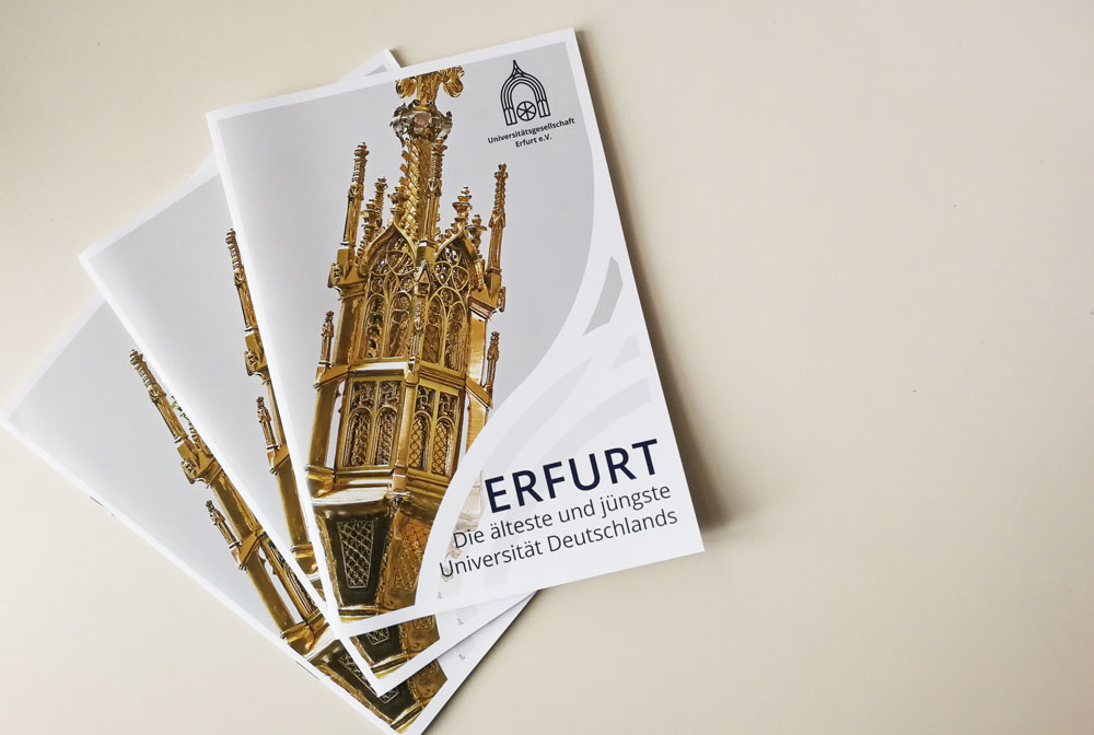 Broschüre Uni-Gesellschaft, Universitätsgesellschaft Erfurt, Geschichte Uni Erfurt